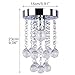Dixun Modern Mini Chandelier Crystal Chandelier Lighting Flush Mount Ceiling Light Fixture Chandelier Light for Hallway Passway Bedroom Living Room Bathroom(Silver)