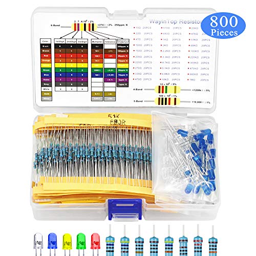WayinTop 5mm LEDs & Resistor Assortment Kit for Arduino Projects
