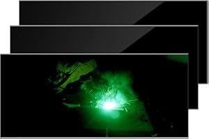 JustHot 3 EACH Shade10 Welding Glass Lens Helmet Filter Darkening Welding Hardened Glass Lens Welding Hood Lens 2" x 4.25", Black