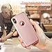 LOHASIC for iPhone Xs Case, Slim Luxury Pink PU Leather Anti-Slip Grip Scratch Resistant Pretty Cover Girly Cases - Rose Gold