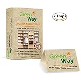 GreenWay Clothes Moth Traps (2 traps per box) - pheromone attractant, eco-friendly, kid and pet safe
