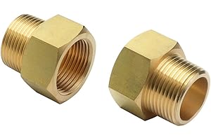 HongBoW Hardware HongBoW NPT to BSPP Adapter Brass Pipe Fitting Adapter 3/4 NPT Male x 3/4 G BSPP Female British to US Gauge Sensor Sender Adapter BSP NPT Thread Converter