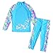 BAOHULU Girls Swimsuit UPF 50+ UV Protective 3-12 Years (3-4Y(Tag.No 4A), BlueLong)