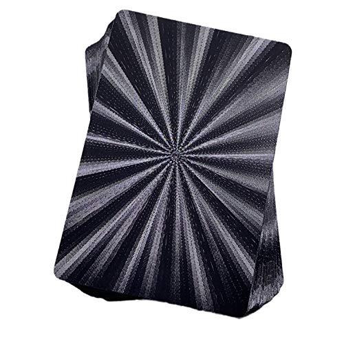 Kxlody Black Foil Plastic Poker Cards Radiation Sensation Design, Playing Cards , Waterproof Deck of Cards with Gift Box,Use for Party and Game(Black-Radiation)