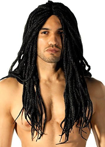 Black Reggae Rasta Men's Long Dreads Dreadlock Wig by Elevate Costumes