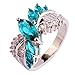 Psiroy Women's 925 Sterling Silver 1.5ct Green Topaz Filled Ring