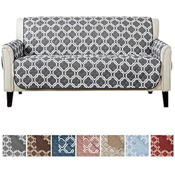 Home Fashion Designs Reversible Sofa Cover for Living Room. Oversized, Couch Furniture Protector with Secure Straps. Couch Cover for Dogs, Protect from Kids and Pets. (Sofa, Charcoal)