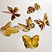 Butterfly 3D YELLOW Butterflies Translucent Decoration 15 count