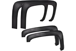 CNNELL 4pcs Fender Flares Compatible with Chevy Silverado 1500 2007-2013 & 2500HD/3500HD 2007-2014 78.0"/97.6" Long Bed (Not For Dually,Not Fit GMC Sierra) Factory Style Textured Wheel Flares Set