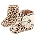LIVEBOX Baby Premium Soft Sole Bow Anti-Slip Mid Calf Warm Winter Infant Prewalker Toddler Snow Boots (S: 0~6 months, Leopard Flower)