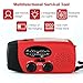 Emergency Radio NOAA Weather Radio Hand Crank AM/FM Portable Radio with Self Powered Solar and 3 LEDS Flashlight 1000mAh Power Bank Phone Charger (RED)