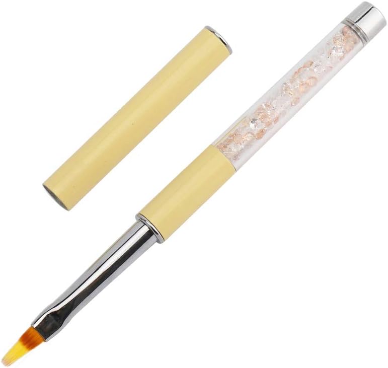 NMKL38 Yellow Ombre Gel Nail Art Brush, Rhinestone Nail Design Brush Pen, Acrylic Gel Paint Nail Art Brush Drawing Flower Manicure Tool