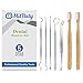 Dental Hygiene Tools Kit & 2pcs Bamboo Toothbrush – Professional Stainless Steel Dentist Instrument Set Includes Month Mirror|Dental Pick|Sickle Scaler|Tartar Remover|Tweezers – Pet-Friendly