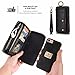 Petocase for iPhone SE 2020/iPhone 8 / iPhone 7 Wallet Case, Multi-Function Zipper Purse Detachable Magnetic Back Cover Wristlets 13 Card Slots & 4 Cash Pocket for Apple iPhone 8/7/6s/6 (Black)