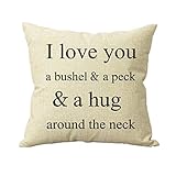 Pillowcase,Ammazona I Love You A Bushel And A Peck Sofa Bed Home Decor Pillow Case Cushion Cover