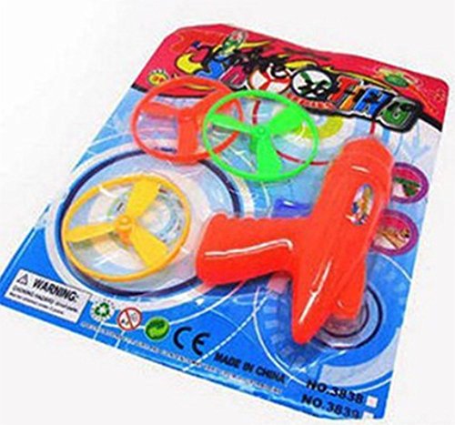 YOYOSTORE 1 Set Plastic Space Game Toy Gun Spin Flying Saucer Shooter Model Kit Children Kids Christmas Gift - Randomly Color - Thumbnail 2