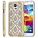 Leegoal Bling Diamond Bowknot Pearl gold Leopard Hard Case Cover For Samsung S4 i9500