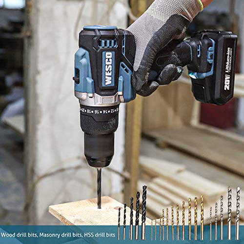 Drill Bit Set, WESCO 122Pcs Impact Driver Bits and Screwdriver Bits Set Assorted in Tough Case for Wood Metal Cement Drilling and Screw Driving /WS9958U