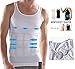 2pcs Mens Compression Slimming Body Shaper Undershirt 2 white or 2 black + Free Gift (L, white+white)