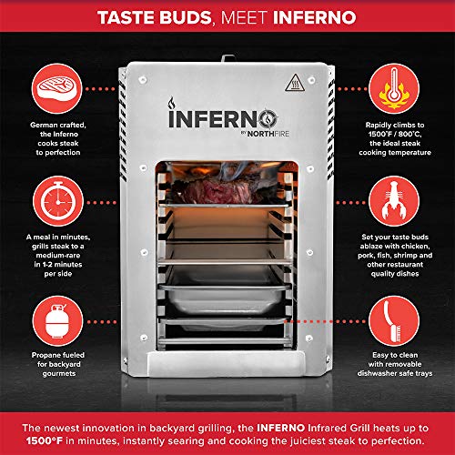 Northfire Inferno Single Propane Infrared Grill, Silver Pricepulse