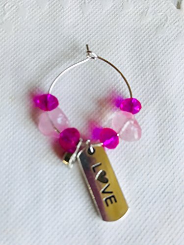 Individual Wine Charm with Inspirational Words - Drink Marker 30mm for Stemware
