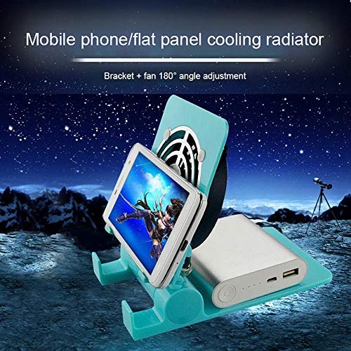 Goglor Phone Cooling Fan, 2 in 1 Portable Cell Phone Cooler Radiator & Tablet Holder Stand, Adjustable Angle Lazy Desktop Stand Cooling Pad for Ipad & Samsung iPhone Smartphone - Thumbnail 2