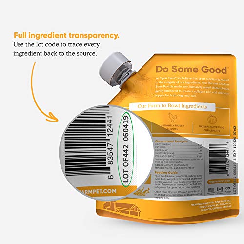 Open Farm, Chicken Bone Broth, Food Topper for Both Dogs and Cats with