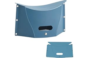 koofull Folding Portable Camping Hiking Stool, Lightweight Collapsable Foldable Chair for Travel Gathering BBQ Subway Library Backpacking Outdoor Ultralight Mini (Blue)