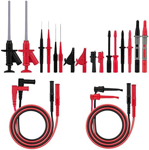 eletecpro 22 in 1 Digital Multimeter Test Leads Electronic Leads Test Kit with Alligator Clips Electrical Replaceable Probes Tips Accessories Kit for Automotive Test Leads