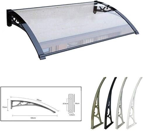 Door Canopy Porch Shelter Qianda Rain Snow For Outdoor Patio Furniture Protect Doorway Transparent Sheets 4 Colors Aluminum Bracket Color Clear Black Bracket Size 60cmx100cm Amazon Co Uk Garden Outdoors