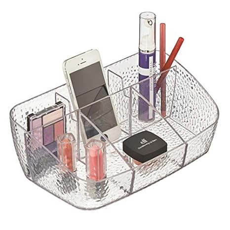 mDesign praktische Kosmetikbox für Schminkutensilien und Smartphones/Handys – Makeup Organizer zur übersichtlichen Schminkauf