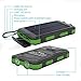 Ayyie Solar Charger,10000mAh Solar Power Bank Portable External Backup Battery Pack Dual USB Solar Phone Charger with 2LED Light Carabiner and Compass for Your Smartphones(Green)