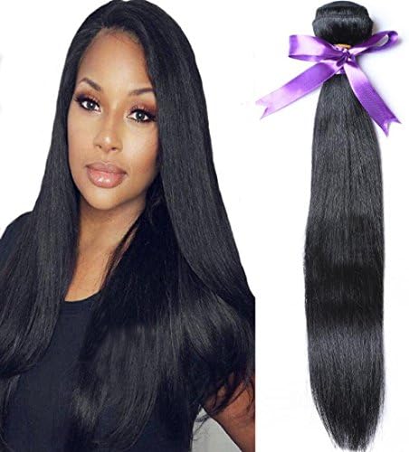 CranberryHair Brazilian Straight Hair 1 Bundle Unprocessed Virgin Human Hair Weave Extension Natural Black Color 20 Inch