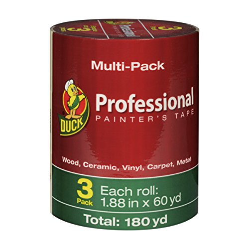 Duck Brand Professional Painter's Tape, Beige, 1.88 Inches x 60 Yards, 3 Pack (240458)