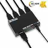 1x4 HDMI Splitter Adapter, OTYTY V1.4 Mini HDMI Selector Box Support 4Kx2K, 1080p and 3D, 1 HDMI Input Port with 4 HDMI Output with 2 Free 5 ft HDMI Splitter Cables