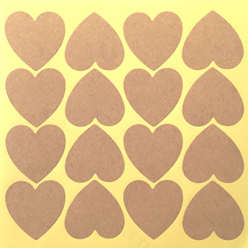 LWR CRAFTS160 Sticker Heart (1 3/8" x 1 3/8", Kraft)