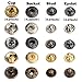 100 Sets Snap Fasteners Kit, 0.47inch Snap Buttons Press Studs with 4 Pieces Fixing Tools for Leather Cloth Jackets, 5 Assorted Colors