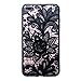 iPhone 7 plus Case iPhone 8 plus Case Ring Stent Soft Rubber Tronsnic 3D Embossed Lace Flower Pattern Acrylic Cover 360 Rotating Secure Grip Kickstand Shockproof (Black for iPhone 7plus 8plus 5.5'')