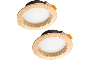 2.5in 3.5in 4in Canless Downlight Wood Finish Ceiling Lighting Fixture for Dining Room Recessed Light 3W5W12W Round Panel Lig