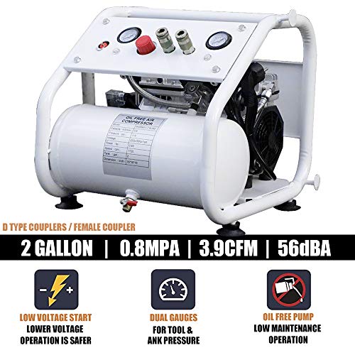 HPDAVV OilLess Portable Air Compressor Duel Outlet 110V/650W/6.5A
