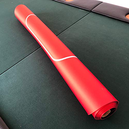 YH Poker 70" x 35" Portable Rectangle Sure Stick Rubber Foam Poker Table Top Layout Poker Mat (red, 70"x35")