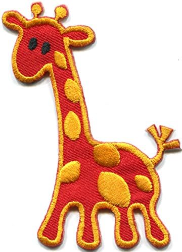 Giraffe baby orange animal kids fun wildlife safari zoo embroidered embroidered applique iron-on patch new