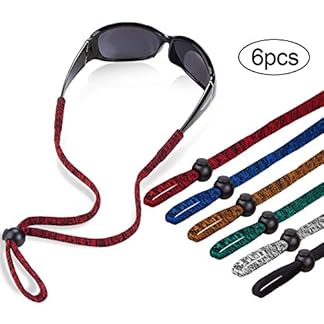 SHINKODA Sports Glasses Strap Adjustable Sunglasses Cord Retainer Safety Eyeglass Lanyard, Pack of 6
