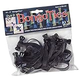 BongoTies ALL-BLACK "Obsidian" Bongo Ties ~ 10 Pack "Style-D" ~ HANDY TIES FOR CABLES AND OTHER UNRULY ITEMS