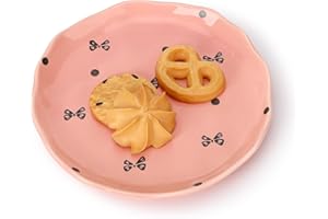 Koythin Ceramic Dessert Plates, Cute Fruits Dinner Plate, Creative Plates Design, Printed Flowers Dinnerware for Office and H