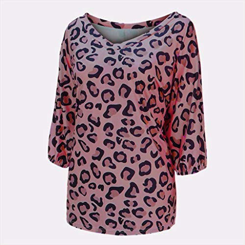 Womens Sexy Tops 2019, YEZIJIN Fashion Women Sexy V-Neck Leopard Print Blouse T-Shirt Tops Pink