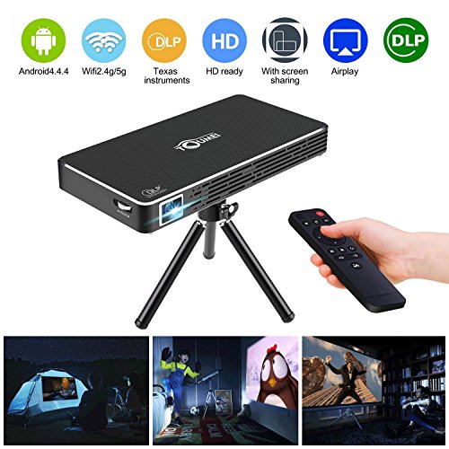 Super PDR Smart Projector WiFi DLP projector Pico hdmi 1080p mobile video projector hd wifi bluetooth home theater projector Portable Mini Pocket Size for iphone Andriod phone TOUMEI C800S - Thumbnail 7