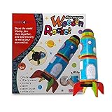 SadoCrafts Paint Your Own Rocket - Fun and Interactive DIY Educational Wood Craft Kit for Kids