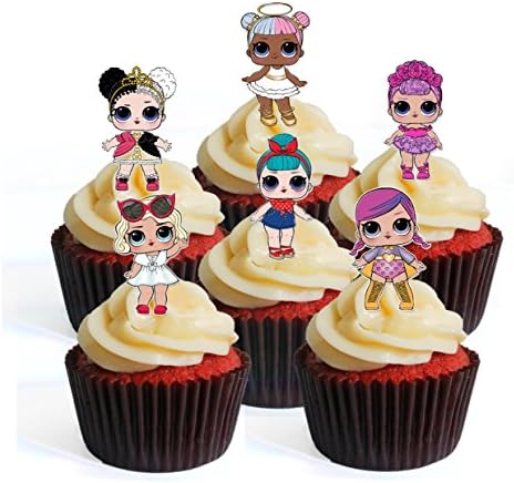 12 LOL Surprise Doll #1 PRECUT Edible Cupcake Toppers - Stand Up Wafer Cake Decorations (PRECUT)