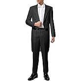 Wrycay Mens Tailcoat Suit 2 Piece Slim Fit Mens Tuxedo for Wedding Double Breasted Swallow Tailed Coat Jacket Pants Set